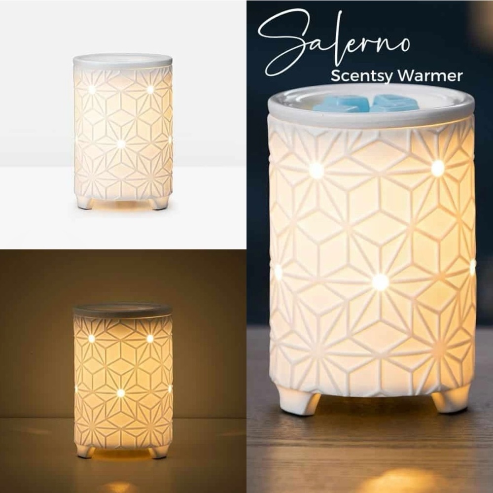 NIB Scentsy Salerno White Ceramic Warmer - White